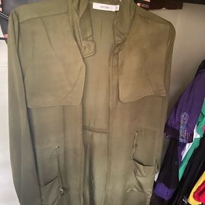 Knee length summer jacket Army Green